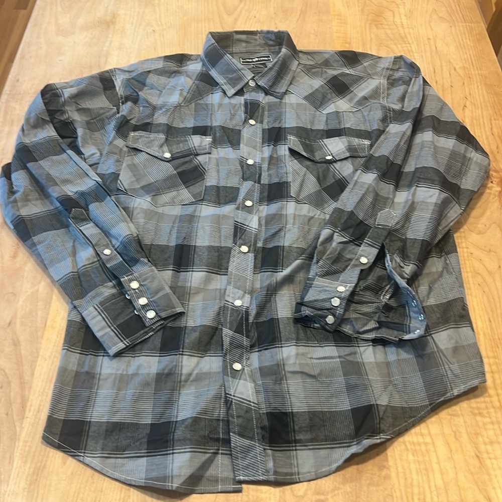 Men’s XL Western Woven Plaid Shirt